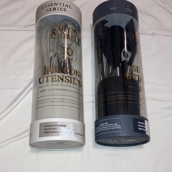 Other - Silicone Utensil Set , comes with holding cup - tan and Black available NEW